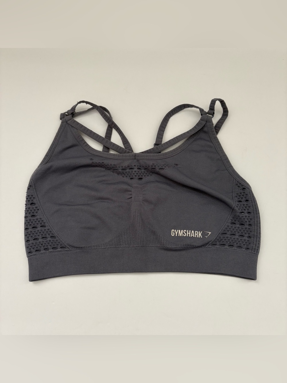 Gymshark Charcoal Seamless Double-Strap Sports Bra